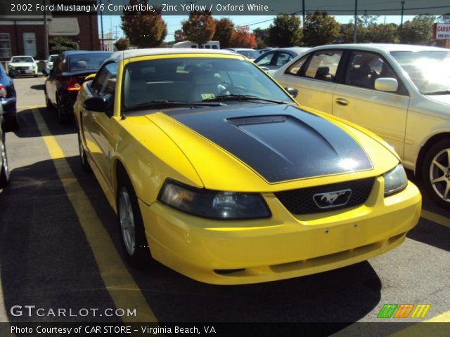 2002 Ford Mustang V6 Convertible in Zinc Yellow