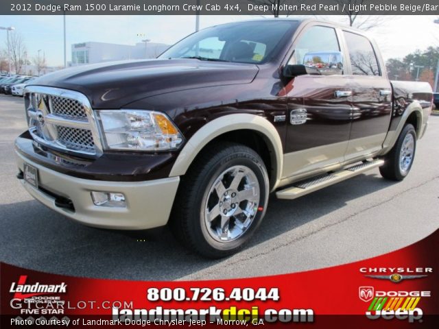 2012 Dodge Ram 1500 Laramie Longhorn Crew Cab 4x4 in Deep Molten Red Pearl