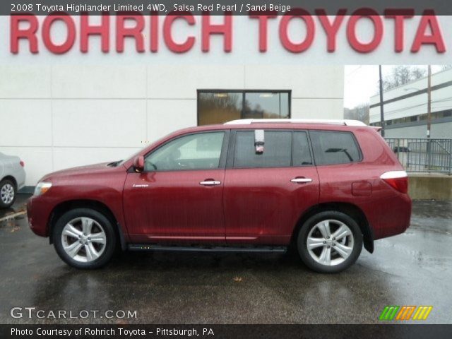 2008 Toyota Highlander Limited 4WD in Salsa Red Pearl