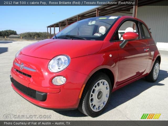 2012 Fiat 500 c cabrio Pop in Rosso Brillante (Red)