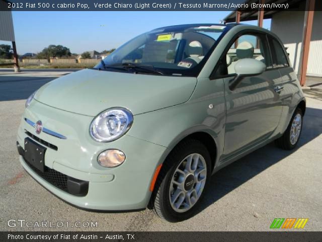 2012 Fiat 500 c cabrio Pop in Verde Chiaro (Light Green)