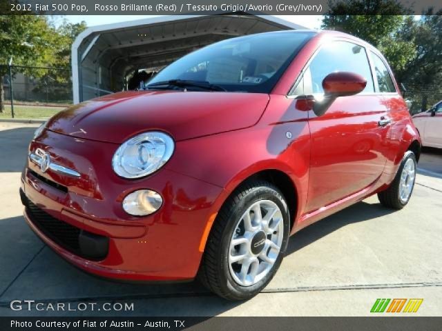 2012 Fiat 500 Pop in Rosso Brillante (Red)