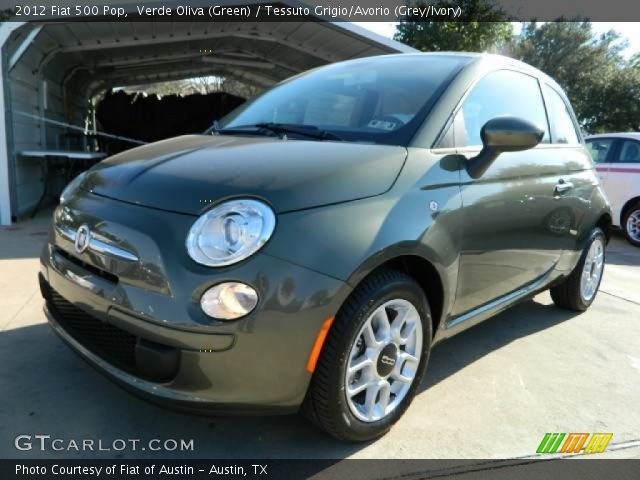 2012 Fiat 500 Pop in Verde Oliva (Green)