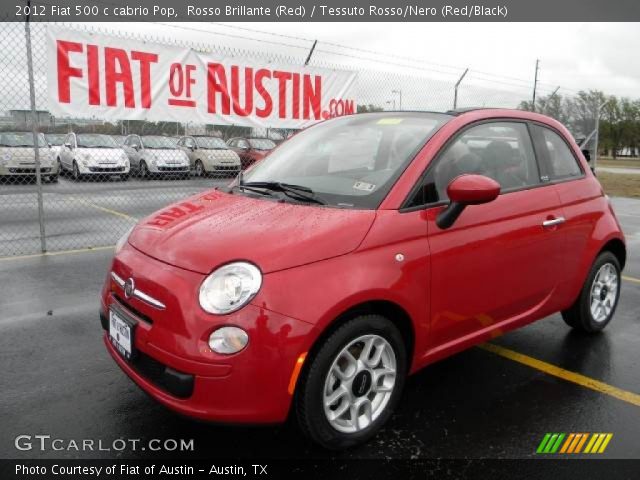 2012 Fiat 500 c cabrio Pop in Rosso Brillante (Red)