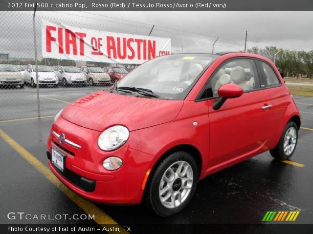 2012 Fiat 500 c cabrio Pop in Rosso (Red)