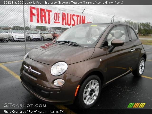 2012 Fiat 500 c cabrio Pop in Espresso (Brown)
