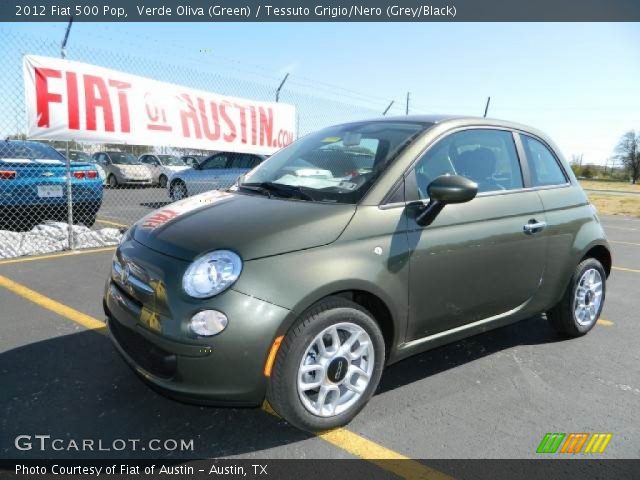 2012 Fiat 500 Pop in Verde Oliva (Green)