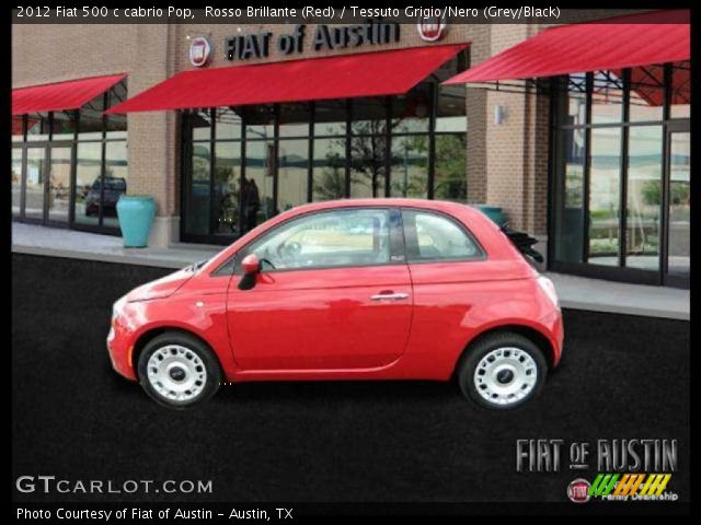 2012 Fiat 500 c cabrio Pop in Rosso Brillante (Red)