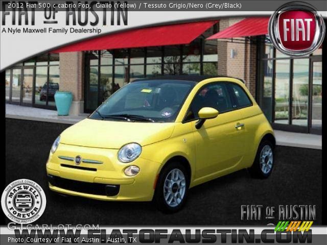 2012 Fiat 500 c cabrio Pop in Giallo (Yellow)