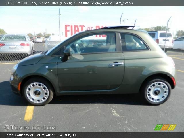 2012 Fiat 500 Pop in Verde Oliva (Green)