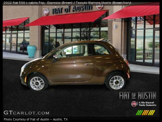 2012 Fiat 500 c cabrio Pop in Espresso (Brown)