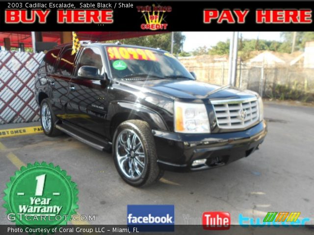 2003 Cadillac Escalade  in Sable Black