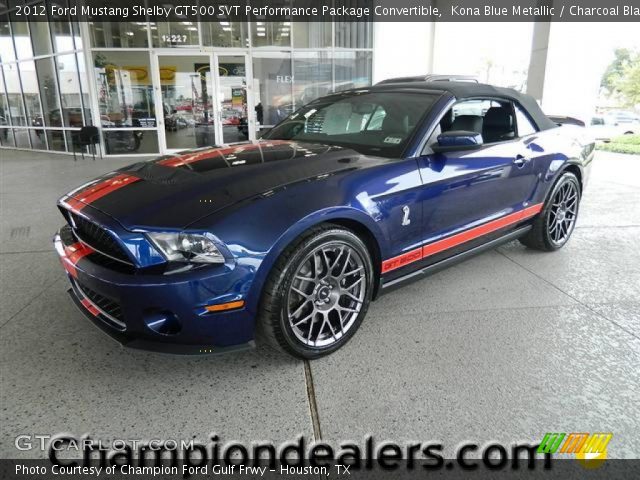 2012 Ford Mustang Shelby GT500 SVT Performance Package Convertible in Kona Blue Metallic