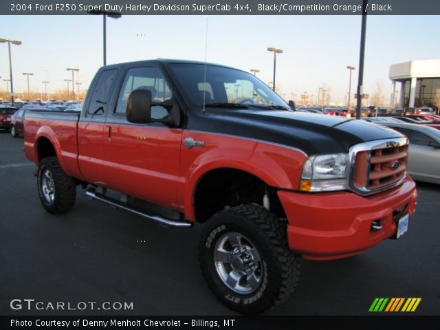 2004 Ford F250 Super Duty Harley Davidson SuperCab 4x4 in Black/Competition Orange
