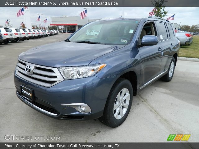 2012 Toyota Highlander V6 in Shoreline Blue Pearl