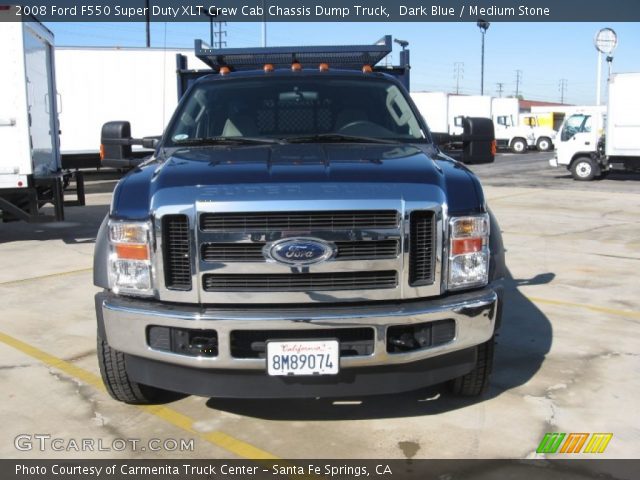 2008 Ford F550 Super Duty XLT Crew Cab Chassis Dump Truck in Dark Blue