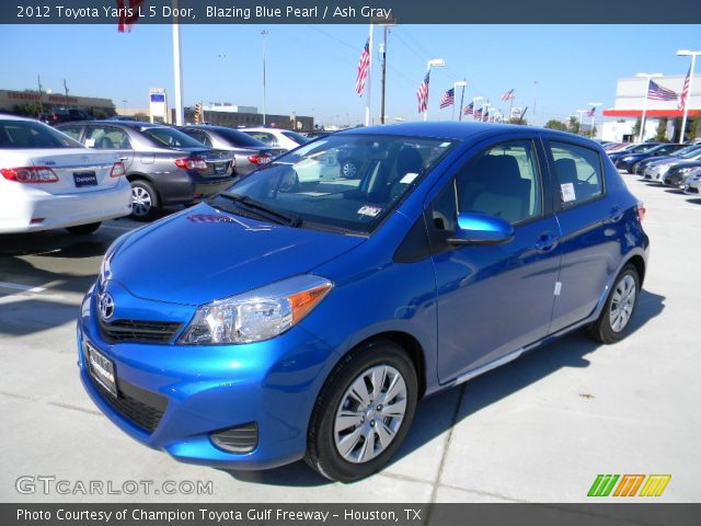 2012 Toyota Yaris L 5 Door in Blazing Blue Pearl