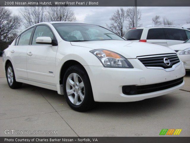 2008 Nissan Altima Hybrid in Winter Frost Pearl