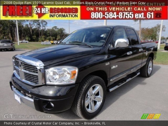 2008 Dodge Ram 1500 Laramie Quad Cab in Brilliant Black Crystal Pearl