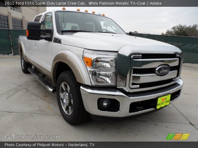2012 Ford F350 Super Duty Lariat Crew Cab in White Platinum Metallic Tri-Coat