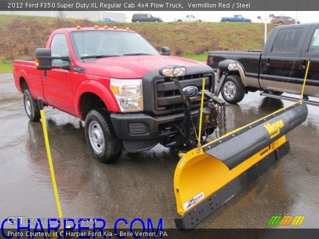 2012 Ford F350 Super Duty XL Regular Cab 4x4 Plow Truck in Vermillion Red