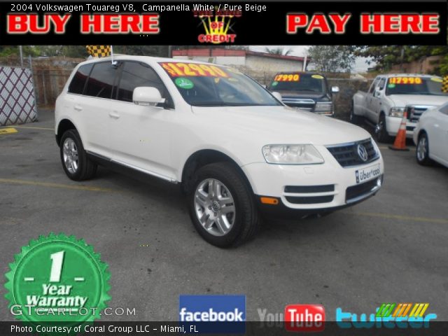 2004 Volkswagen Touareg V8 in Campanella White