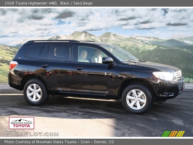 2008 Toyota Highlander 4WD in Black