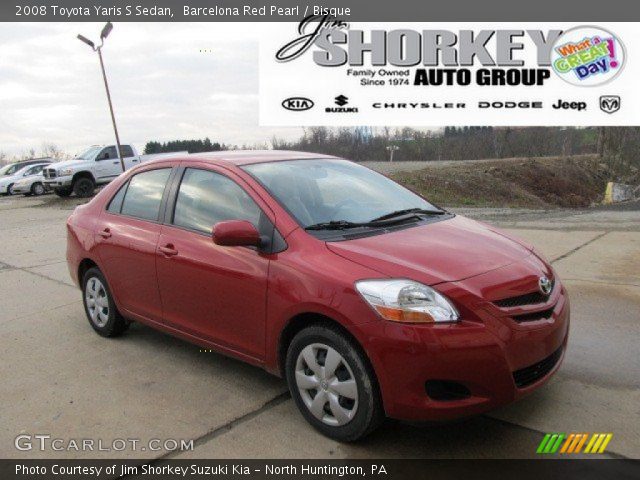 2008 Toyota Yaris S Sedan in Barcelona Red Pearl