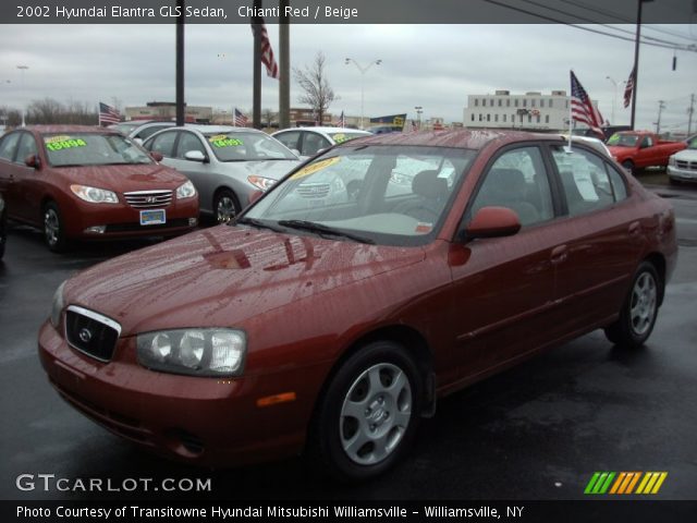 2002 Hyundai Elantra GLS Sedan in Chianti Red