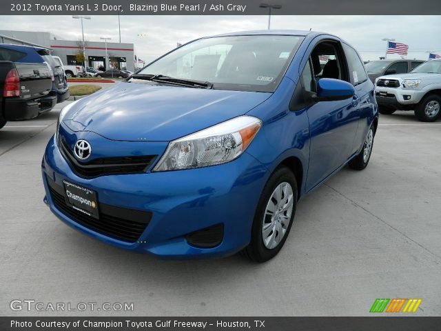 2012 Toyota Yaris L 3 Door in Blazing Blue Pearl