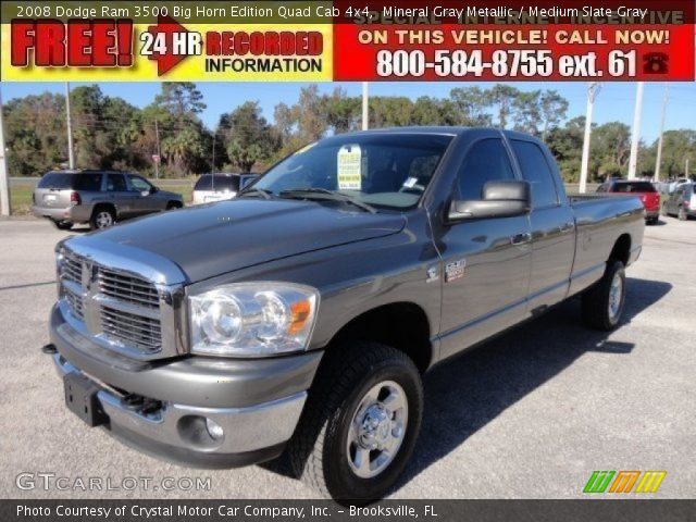 2008 Dodge Ram 3500 Big Horn Edition Quad Cab 4x4 in Mineral Gray Metallic