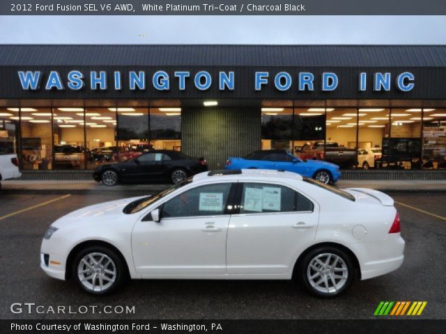 2012 Ford Fusion SEL V6 AWD in White Platinum Tri-Coat