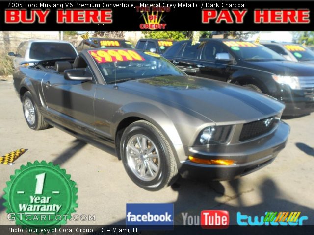 2005 Ford Mustang V6 Premium Convertible in Mineral Grey Metallic