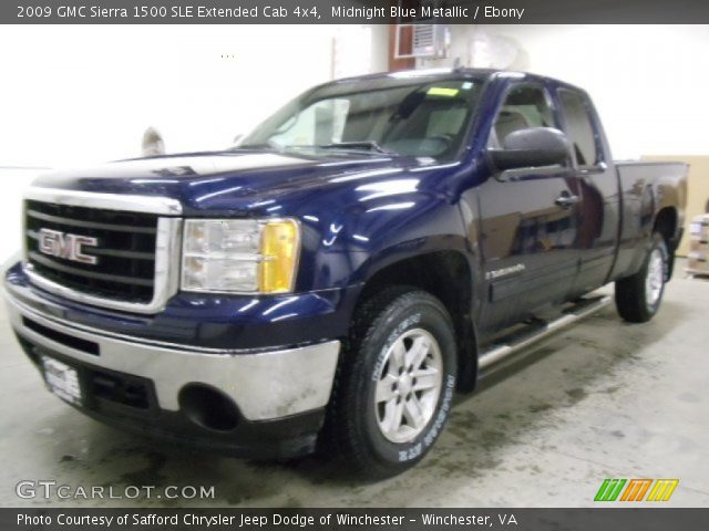 2009 GMC Sierra 1500 SLE Extended Cab 4x4 in Midnight Blue Metallic