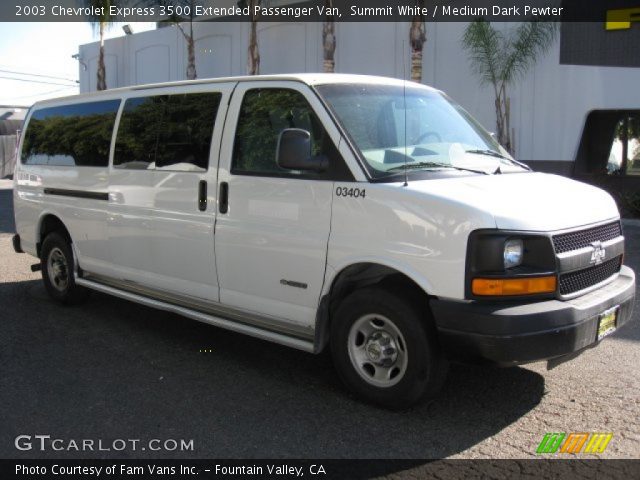 2003 Chevrolet Express 3500 Extended Passenger Van in Summit White