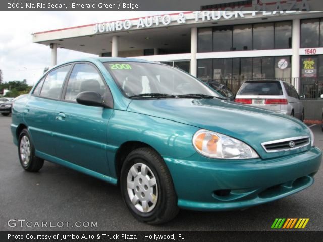 2001 Kia Rio Sedan in Emerald Green