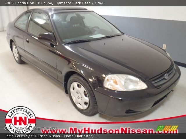 2000 Honda Civic EX Coupe in Flamenco Black Pearl