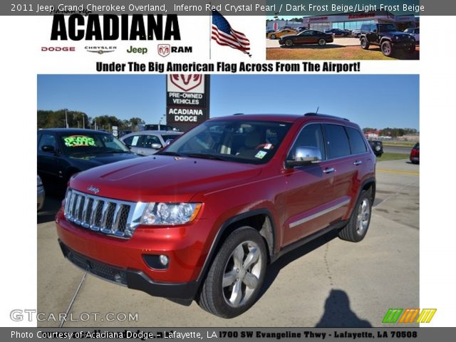 2011 Jeep Grand Cherokee Overland in Inferno Red Crystal Pearl