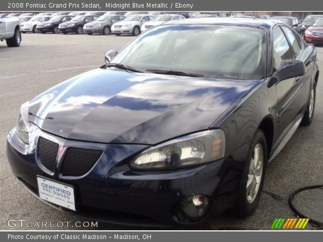 2008 Pontiac Grand Prix Sedan in Midnight Blue Metallic