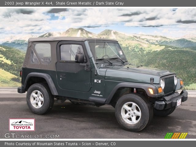 2003 Jeep Wrangler X 4x4 in Shale Green Metallic