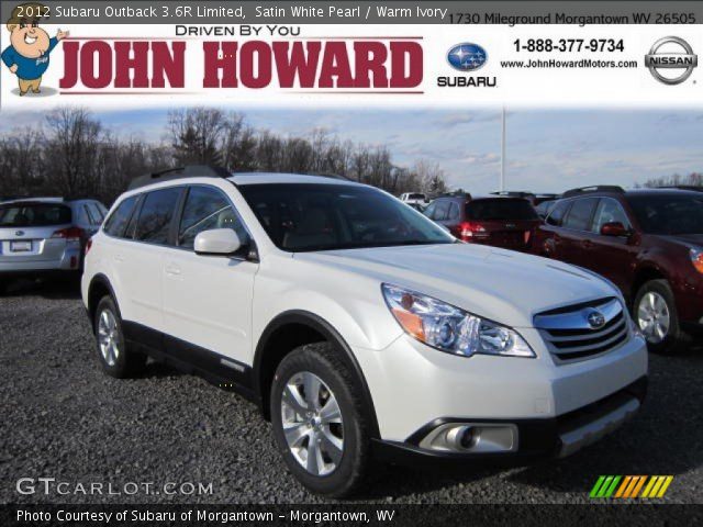 2012 Subaru Outback 3.6R Limited in Satin White Pearl