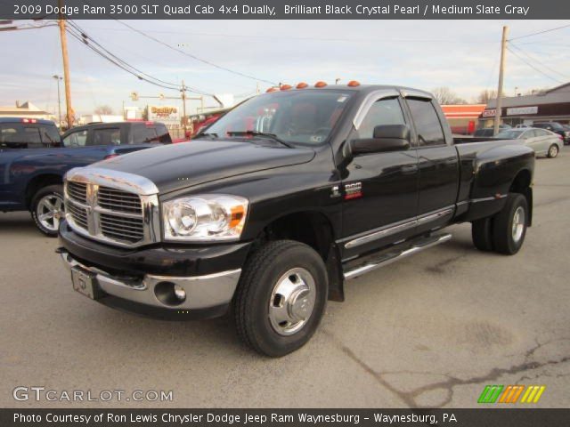2009 Dodge Ram 3500 SLT Quad Cab 4x4 Dually in Brilliant Black Crystal Pearl
