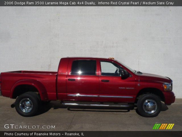 2006 Dodge Ram 3500 Laramie Mega Cab 4x4 Dually in Inferno Red Crystal Pearl
