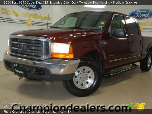 2000 Ford F250 Super Duty XLT Extended Cab in Dark Toreador Red Metallic