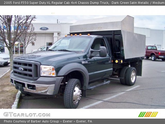 2005 Ford F550 Super Duty XL Regular Cab 4x4 Chassis Dump Truck in Dark Green Satin Metallic