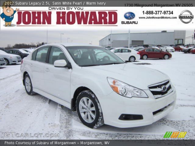 2012 Subaru Legacy 2.5i in Satin White Pearl