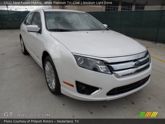 2012 Ford Fusion Hybrid in White Platinum Tri-Coat