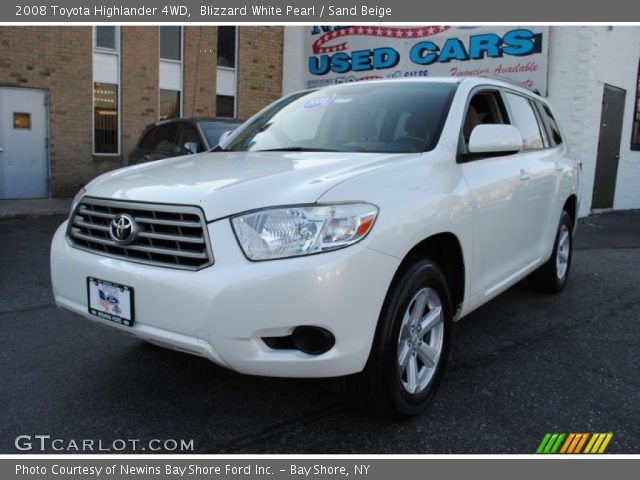 2008 Toyota Highlander 4WD in Blizzard White Pearl