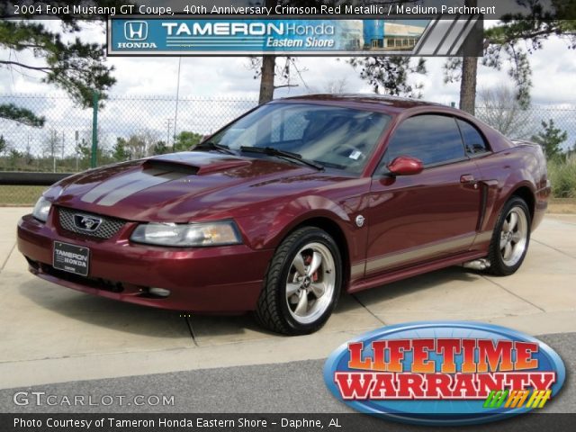 2004 Ford Mustang GT Coupe in 40th Anniversary Crimson Red Metallic