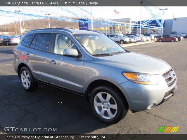 2009 Hyundai Santa Fe SE 4WD in Platinum Sage